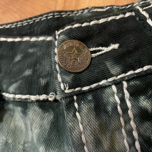 Y2K 2009 Vanilla Star Black Tie-Dye Jean Shorts Sz 5 - Picture 5 of 7